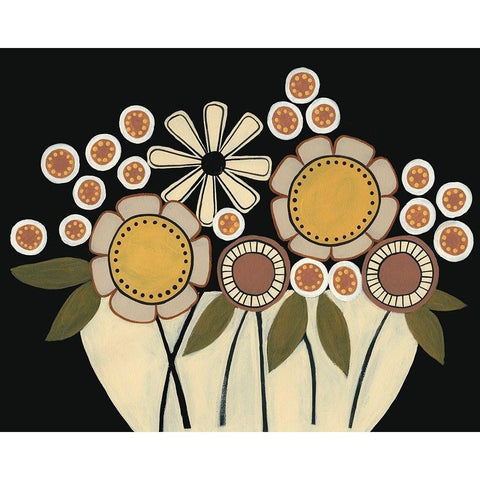 Summer Garden Floral I Black Modern Wood Framed Art Print with Double Matting by Moore, Regina