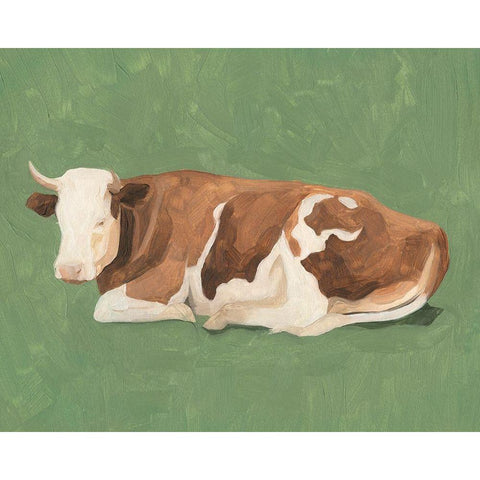 How Now Brown Cow I White Modern Wood Framed Art Print by Scarvey, Emma