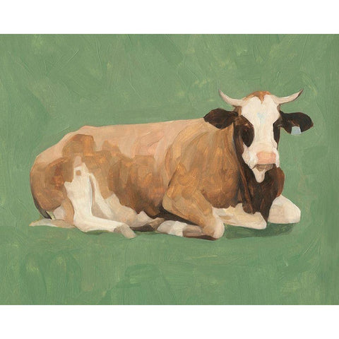 How Now Brown Cow II Black Modern Wood Framed Art Print with Double Matting by Scarvey, Emma