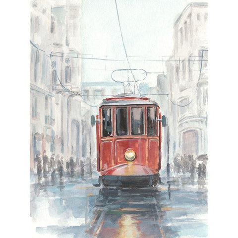 Watercolor Streetcar Study I Gold Ornate Wood Framed Art Print with Double Matting by Harper, Ethan