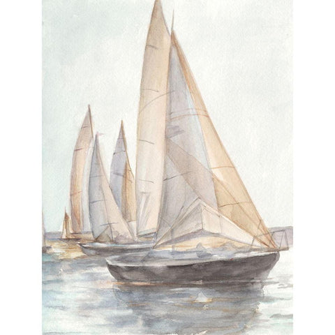 Plein Air Sailboats II Gold Ornate Wood Framed Art Print with Double Matting by Harper, Ethan