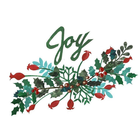 Cut Wreath Christmas I Black Modern Wood Framed Art Print with Double Matting by Moore, Regina