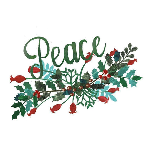 Cut Wreath Christmas II White Modern Wood Framed Art Print by Moore, Regina