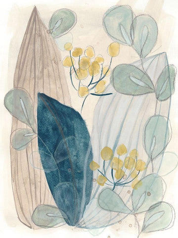 Terra Garden I White Modern Wood Framed Art Print with Double Matting by Vess, June Erica