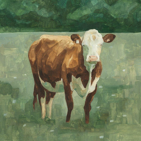 Hereford Cattle I Black Modern Wood Framed Art Print with Double Matting by Scarvey, Emma