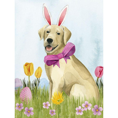 Puppy Easter I White Modern Wood Framed Art Print by Popp, Grace