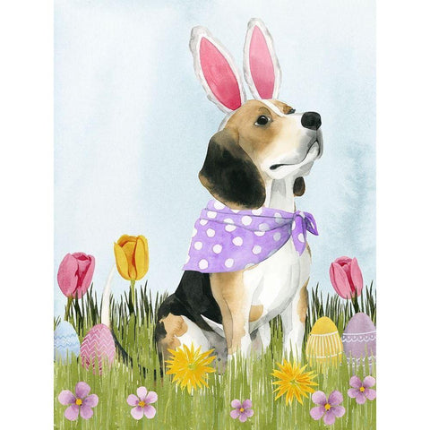 Puppy Easter II Black Modern Wood Framed Art Print with Double Matting by Popp, Grace
