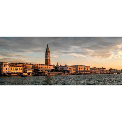 San Marco Panorama Black Modern Wood Framed Art Print by Head, Danny