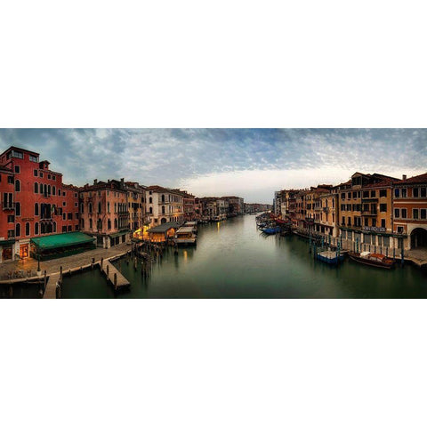 Rialto Panorama White Modern Wood Framed Art Print by Head, Danny