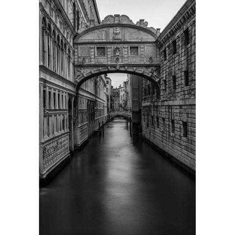 BandW Bridge of Sighs Black Modern Wood Framed Art Print by Head, Danny
