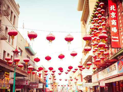 Chinatown Afternoon I White Modern Wood Framed Art Print with Double Matting by Quintero, Sonja