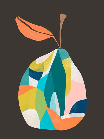 Fab Fruit IV White Modern Wood Framed Art Print with Double Matting by Vess, June Erica