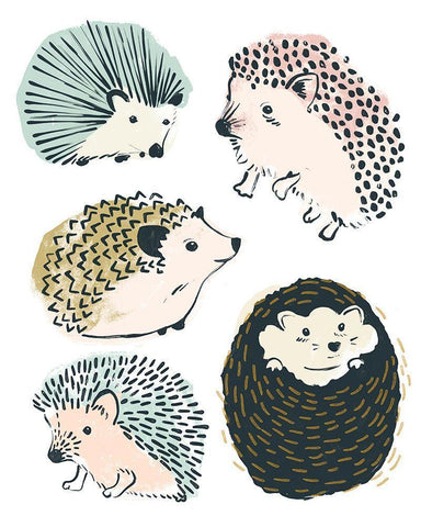 Prickle Pals II White Modern Wood Framed Art Print with Double Matting by Vess, June Erica