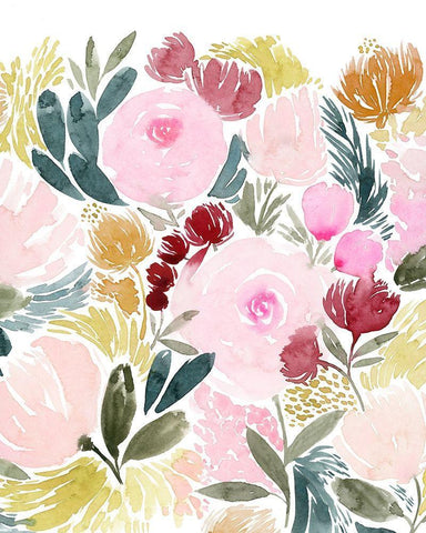 Rose Rays I White Modern Wood Framed Art Print with Double Matting by Popp, Grace