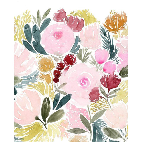 Rose Rays I White Modern Wood Framed Art Print by Popp, Grace