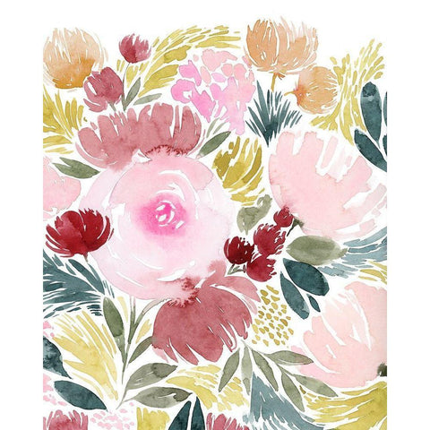 Rose Rays II Black Modern Wood Framed Art Print with Double Matting by Popp, Grace