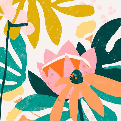 Cut Paper Garden III Black Modern Wood Framed Art Print with Double Matting by Vess, June Erica