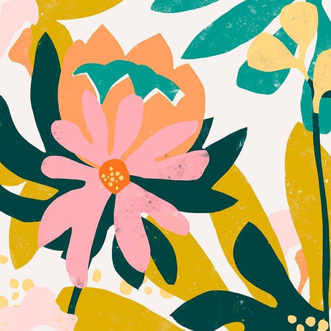 Cut Paper Garden IV White Modern Wood Framed Art Print by Vess, June Erica