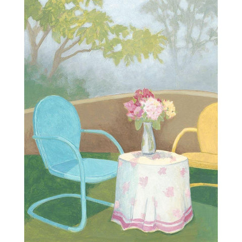 Garden Conversation I Black Modern Wood Framed Art Print by Meagher, Megan