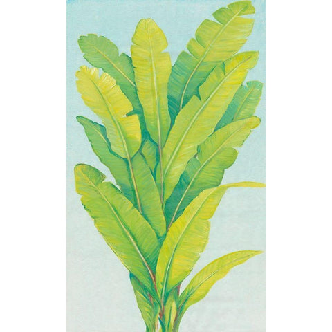 Chartreuse Tropical Foliage II White Modern Wood Framed Art Print by OToole, Tim