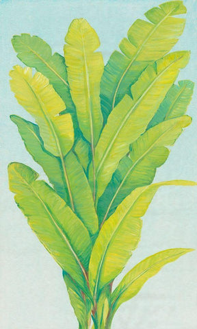 Chartreuse Tropical Foliage II White Modern Wood Framed Art Print with Double Matting by OToole, Tim