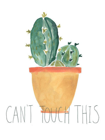 Punny Plant I White Modern Wood Framed Art Print with Double Matting by Vess, June Erica