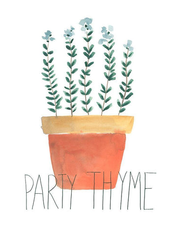 Punny Plant IV White Modern Wood Framed Art Print with Double Matting by Vess, June Erica