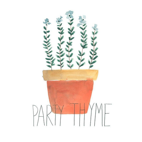 Punny Plant IV White Modern Wood Framed Art Print by Vess, June Erica