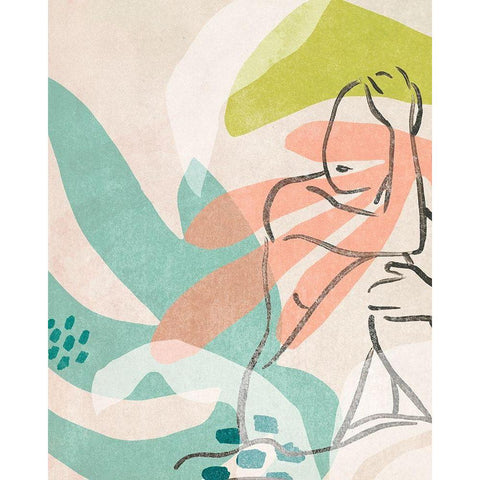 Tropical Nude II White Modern Wood Framed Art Print by Vess, June Erica