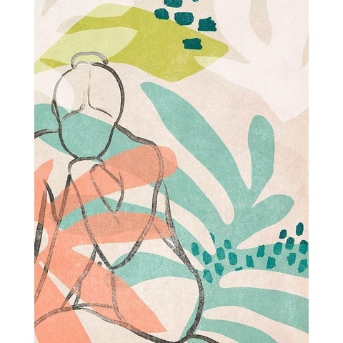 Tropical Nude III Black Modern Wood Framed Art Print by Vess, June Erica