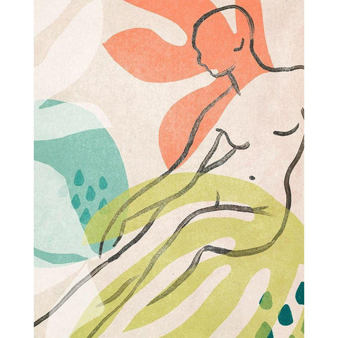 Tropical Nude IV Gold Ornate Wood Framed Art Print with Double Matting by Vess, June Erica
