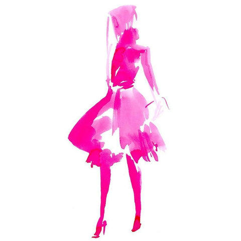 Fuchsia Street Fashion IV Black Modern Wood Framed Art Print by Parker, Jennifer Paxton