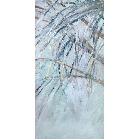 Grey Palms I Black Modern Wood Framed Art Print with Double Matting by Wilkins, Suzanne