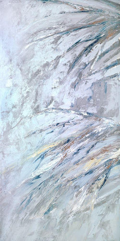 Grey Palms II White Modern Wood Framed Art Print with Double Matting by Wilkins, Suzanne