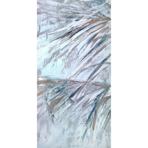 Grey Palms III White Modern Wood Framed Art Print by Wilkins, Suzanne