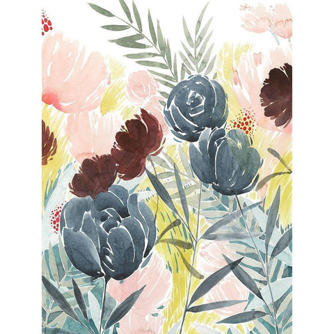 Unbridled Blooms I Black Modern Wood Framed Art Print with Double Matting by Popp, Grace