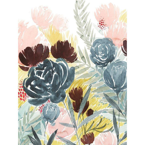 Unbridled Blooms II Black Modern Wood Framed Art Print with Double Matting by Popp, Grace