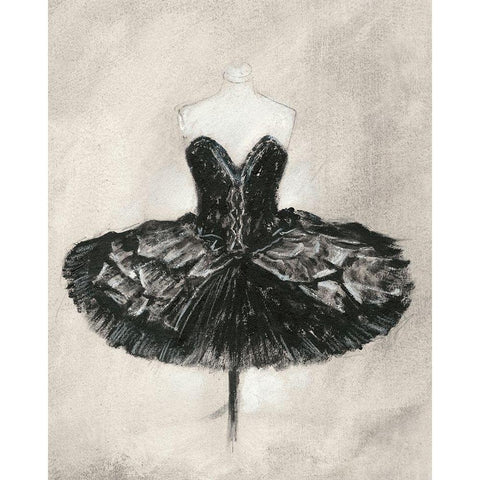 Black Ballet Dress I Black Modern Wood Framed Art Print with Double Matting by Harper, Ethan