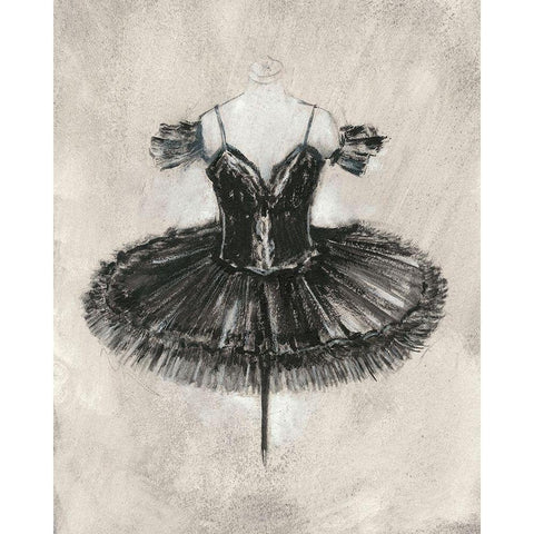 Black Ballet Dress II White Modern Wood Framed Art Print by Harper, Ethan