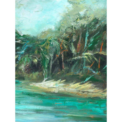 Waterway Jungle II White Modern Wood Framed Art Print by Wilkins, Suzanne