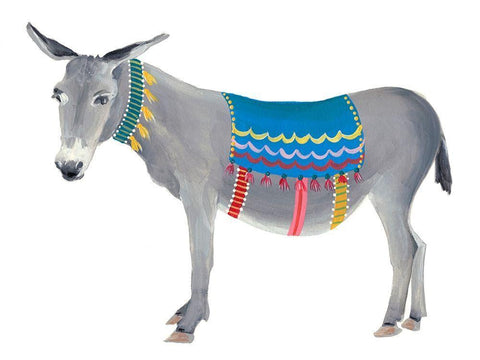 Festival Animal III White Modern Wood Framed Art Print with Double Matting by Moore, Regina