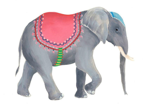 Festival Animal IV White Modern Wood Framed Art Print with Double Matting by Moore, Regina