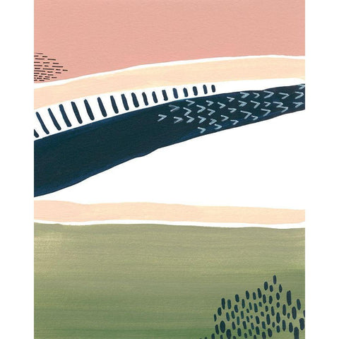 Simple Marks III Black Modern Wood Framed Art Print with Double Matting by Moore, Regina
