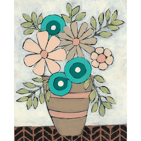 Mid Summer Bouquet I Black Modern Wood Framed Art Print with Double Matting by Moore, Regina