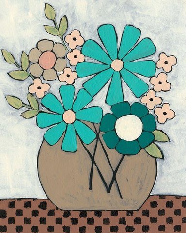 Mid Summer Bouquet II White Modern Wood Framed Art Print with Double Matting by Moore, Regina