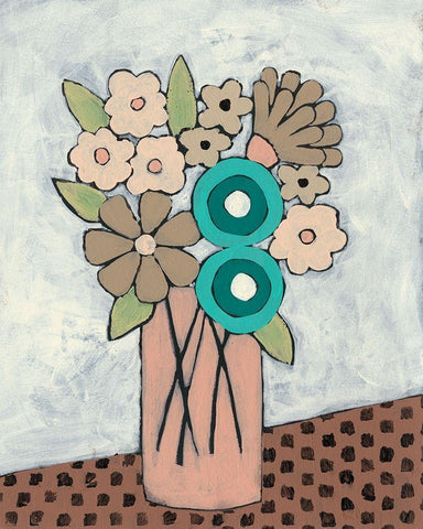 Mid Summer Bouquet III White Modern Wood Framed Art Print with Double Matting by Moore, Regina