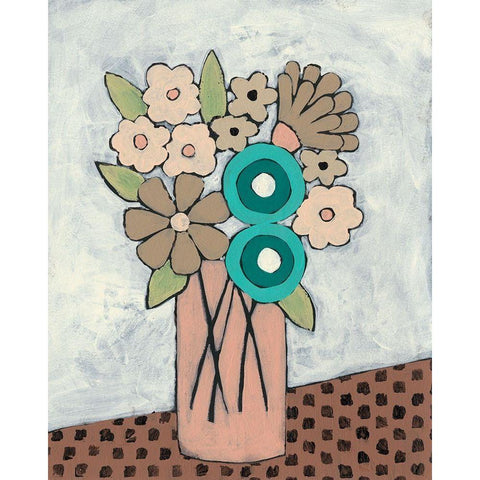 Mid Summer Bouquet III Black Modern Wood Framed Art Print by Moore, Regina