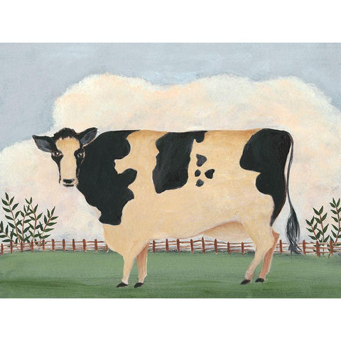 Folk Farm II Black Modern Wood Framed Art Print by Moore, Regina