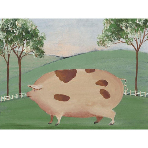 Folk Farm III Gold Ornate Wood Framed Art Print with Double Matting by Moore, Regina