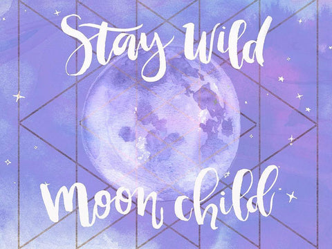 Moon Child II White Modern Wood Framed Art Print with Double Matting by Parker, Jennifer Paxton